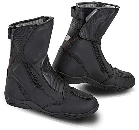 SHIMA TERRA LADY , Scarpe Moto Donna | Rinforzate Stivali Moto Donna in Pelle, Supporto alla Caviglia, Suola Antiscivolo, Impugnatura del Cambio (Nero, 36)