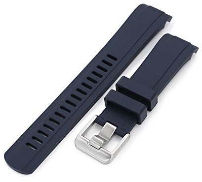22mm Crafter Blue CB10 Blue Rubber Curved Lug Uhrenarmband für Seiko SKX007