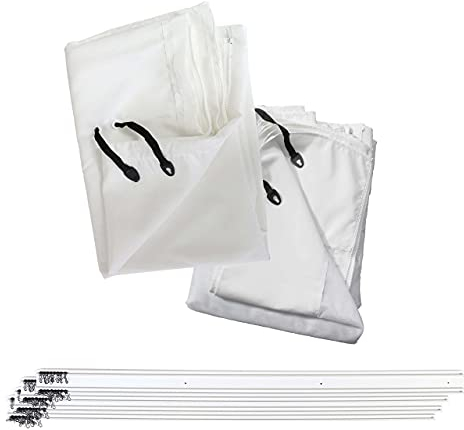 Seitenwand für Pergola HWC-J32, 4er-Set + Moskitonetz Pavillon Ersatzseitenwand - 4x3m weiß