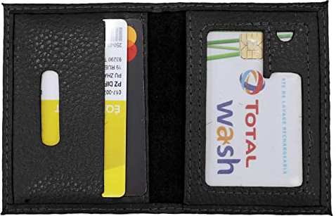 Van Der Rich ® - Porte de Carte crédit (Croute Cuir de Vachette) - Femme/Homme (Noir)