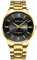CRRJU Armbanduhr Herren Edelstahl Band Männer Uhr Analog wasserdichte Business Schwarz Stoppuhr Klassische Quarzuhr mit Kalender (Gold Schwarz)