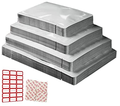 FWKTG Alubeutel 100 Stück Vakuumbeutel Verpackung für Lebensmittel Mylar-Beutel, Mylar-Folien-Heißsiegelbeutel für die Lagerung von Lebensmitteln Kaffee-Teebohnen (Blanco : 14 * 20cm)