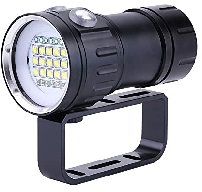 Camrusic Dive Light, Diving Flashlight 18000 Lumen IPX8 Waterproof Diving Torch Scuba Dive Lights 500M Underwater LED Flashlight Submersible Lights