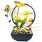 Zimmerbrunnen,3-stufiger Wasserfall Brunnen,Lotusblume Desktop-Wasser-Brunnen,Meditationsbrunnen mit Sand Steinen und LED Beleuchtung,für Meditation und Entspannung,Zuhause/Büro Dekoration (Stil 2)