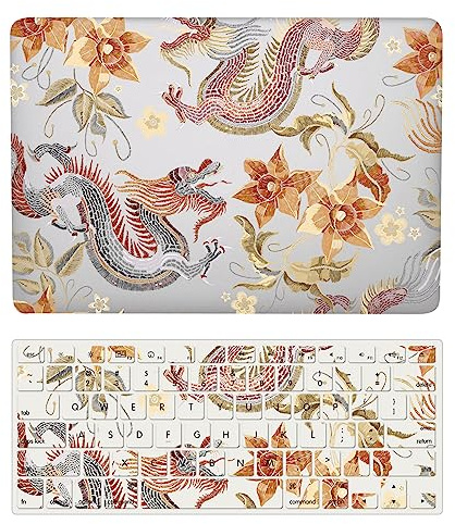 Laptop Cover Case Compatible with New MacBook Air 13.6 inch M2 Chip Model A2681 with Liquid Retina Display and Touch ID Released in 2022, Protective Hard Shell Case & Keyboard Cover, Dragon