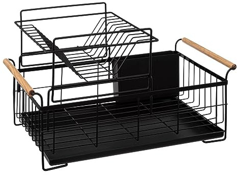 5five - abtropfgestell mit 2 ebenen aus metall blackwood