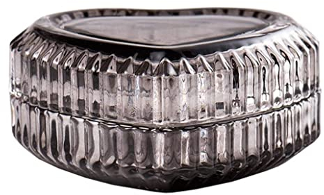 Schmuckkoffer Schmuckkästchen Schmuckbox Retro Glas Herz Und Runde Form Schmuck Organizer Box Grau Und Bernstein Schmuck Tablett Fall Für Armband Ring Halskette. Schmuckschatulle Schmuckaufbewahrung S