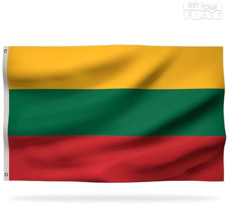 Drapeau de la Lituanie Premium 150x90cm - Drapeau Lituanien Résistant et de Haute Qualité avec 2 œillets métalliques - Soyez fier de vos couleurs !
