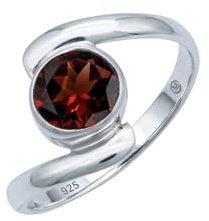 mantraroma Silberring Damen 925 Sterling Silber – runder Edelstein Ring Ø 7 mm, schlichter minimalistischer Damenschmuck modern elegant, Geschenk für Frauen