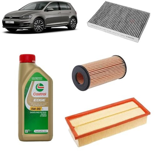 OP Kit filtri 3 filtri + 6L olio Edge 5W30 LL per Volkswagen Golf 7 VII 2.0 GTI
