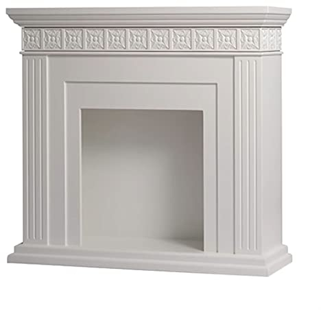 WAOCEO Fireplace Mantel Surround Indoor Electric Fireplace Stove Mantel Trim Surround - Elegant White Gloss Finish Fireplace Stove Mantel Trim Surround for Living Room Bedroom Fireplace Mantel