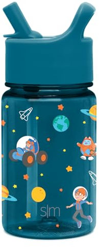 Simple Modern Blippi Kinder-Trinkflasche, Kunststoff, BPA-frei, Tritan-Becher mit auslaufsicherem Strohhalm-Deckel, wiederverwendbar und langlebig, für Kleinkinder, Jungen, Summit Collection, 340 ml