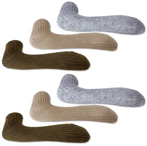 SADIKALO Door Handle Protector, 6PCS Knitted Anti-Scald Antifreeze Door Knob Covers, Gray, Modern, 5-6 inches, Round, for Summer and Winter