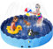 Yaheetech Hundepool 160cm mit Sprinkler, 0.6cm Verdickter Faltbarer Planschbecken für Hunde, rutschfest Hundeplanschbecken, Wasserspielzeug für Sommer Outdoor Garten, Blau