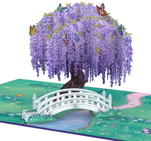 papercrush® Carte pop-up arbre à papillons – Carte cadeau 3D pour femme, petite amie et maman (anniversaire, bon rétablissement, je pense à toi) – Carte pop-up faite à la main avec papillons pour