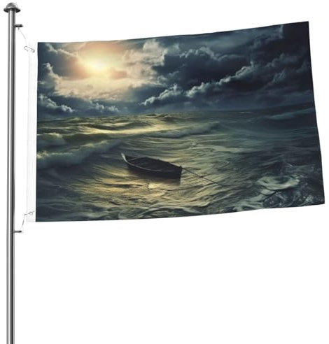 FHPCE Flagge, 2 x 91 cm, Dekoration, Outdoor-Flagge mit 2 Ösen, Ozean nach Sturm, Außendekorationen, Flagge, 200D, strapazierfähiges Polyester, Banner für Hofdekoration, große Flaggen