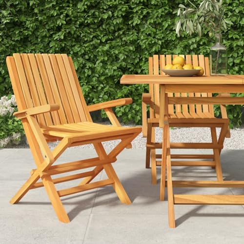 Bulliing Gartenstühle 2 STK. Klappbar 61x67x90 cm Massivholz Teak