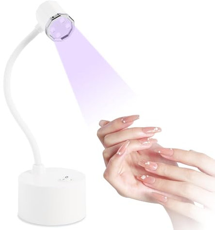 ITOWNKN Lámpara de gel X con interruptor táctil, mini lámpara de uñas de curado flash, luz LED UV inalámbrica recargable, secador de gel de uñas de cuello de cisne para manicura de uñas en el hogar
