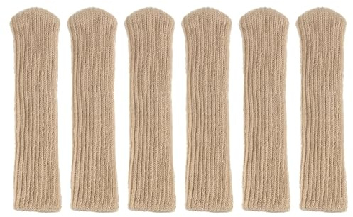 QUARKZMAN 6-teilige Türgriffabdeckungen, gestrickt aus Polyester, Verbrühungsschutz, Türgriffschutz, Türgriffabdeckung für heiße und kalte Türen, Khaki
