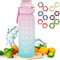 Neu 2024 Trinkflasche mit Geschmack Flasche Original Set, 1000ML Wasserflasche mit 6/7/12 Geschmackskapseln Set für ein erfrischendes Trinkerlebnis Flasche Outdoor (Rosa,mit 12)