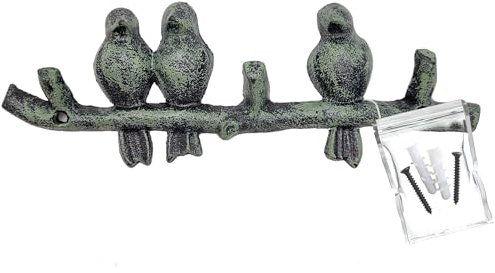 your castle Hakenleiste Vogelmotive Dekorativer Wandhaken Garderobenhaken Kleiderhaken aus Gusseisen, mit drei Haken, 23,5 x 8 cm. Mit Schrauben & Dübeln