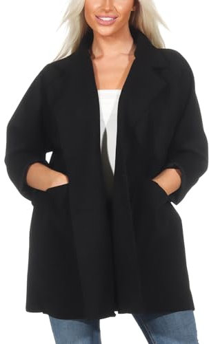 simarand Damen eleganter Kurzmantel Übergangsjacke Trench Coat Parka classisch 5590 (DE/NL/SE/PL, Numerisch, 38, 44, Regular, Regular, Schwarz)