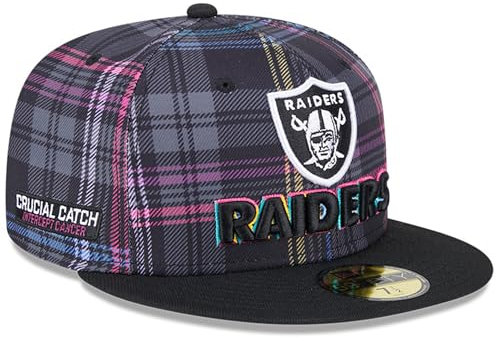 New Era Herren Mütze Las Vegas Raiders 2024 NFL Crucial Catch Plaid 59FIFTY Fitted Hat Schwarz