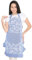Encasa XO Grembiule per Donne | Tessuto Chambray di Cotone con Balza Floreale | Grembiule da Cucina e Chef con 2 Grandi Tasche | Protezione Elegante - 70x85 cm - Azul