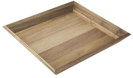 Olympia Acacia Wood Rectangular Food Display Tray 380x355mm, DP885 | Carries heavy loads up to 5kg safely; rustic natural wood grains elevate cafes, buffet settings and catering displays.