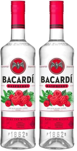 BACARDÍ Raspberry, 27% ABV, 70cl / 700 ml, White Rum Blended with Crisp Raspberry Flavours (packaging may vary) (Pack of 2)
