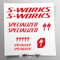 Aufkleber-Set kompatibel mit Rahmen MTB Mountainbike und Helm | Decals Aufkleber für Fahrrad Schriftzug Logos | Stickersland® - Swork (rot glänzend)