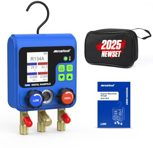 Bomba de vacío digital para sistemas de aire acondicionado y pruebas, manómetro de refrigerante R410a R32 digital, manómetro de refrigerante HVAC 92 refrigerante