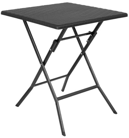 Bolero Square HDPE Folding Table Powder Coated Steel Legs 620mm, Black | Folds completely flat to save space; ideal for busy indoor or outdoor events, weddings, garden parties and catering venues