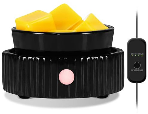 Wax Melt Warmer with 4 Timer- Ceramic 3-in-1 Melt Warmer for Scented, Electric Candle Wax Melter burner for Home Office Bedroom Fragrance, Home Décor & Gift Choice