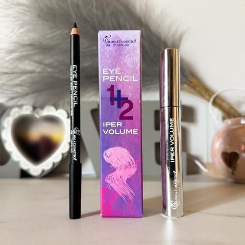 Alonia Cosmetics® Mascara-Set IPER VOLUME 3 in 1 EXTRA VOLUME - EXTRA VERLÄNGERUNG - LANGER HALT + SEDUCTIVE LOOK AUGENSTIFT