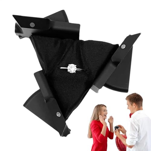 Kinetacubes Ringbox, drehbares Aluminium-Legierungs-Design, dynamische Würfel-Ring-Aufbewahrung, elegant und modern, ästhetisch, sicherer und stilvoller Halter, perfekt für Hochzeiten und besondere