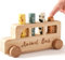 Mamimami Home Holz Pop Up Spielzeug Baby | Montessori-Spielzeug, bunter Tierbus für Kleinkinder | Vorschulisches Lernen, Kleinkind-Lerngeschenke für Kinder | Babyspielzeug, Spielzeugspiele