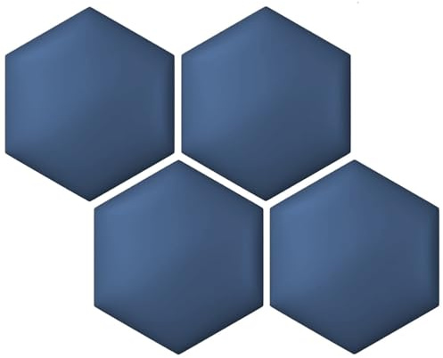 Wzmazingly 3D Upholstered Wall Panels, Pack of 2/3/4, Self Adhesive Decorative Hexagon Anti-Collision Headboard Wall Padding for Kids' Rooms, Living Room(Dark blue,30x34.5cm-4pcs)