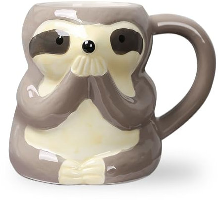 Faultier Tasse, Faultier Geschenk, Lustige Tasse, 3D Tasse, Keramik Tasse, Kaffeetasse Keramik, Einzigartige Handgefertigte Faultierbecher Geschenk für Geburtstag, Abschluss, Weihnachten, Halloween