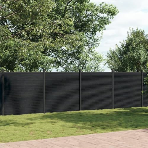 Festnight WPC Sichtschutzzaun 699x186 cm WPC Zaun Sichtschutz Zaun Lamellenzaun Zaunelemente für Draußen Gartenzaun Grau