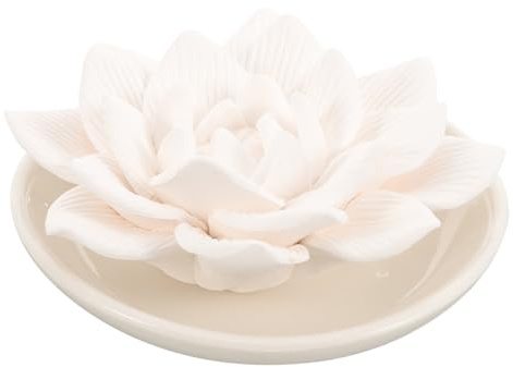 DOITOOL Aromatherapie Diffuser Lotus Blüte Design Tragbarer Ätherischer Öl Diffusor für Schlafzimmer Wohnzimmer Büro Dekorativer Duftstein für Nachhaltige Raumerfrischung