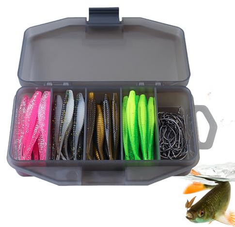Angelköder-Set für Salzwasser, tragbar, vielseitig verwendbar, mit Haken für Jig Spinner Wobbler, Sortiment für Forelle