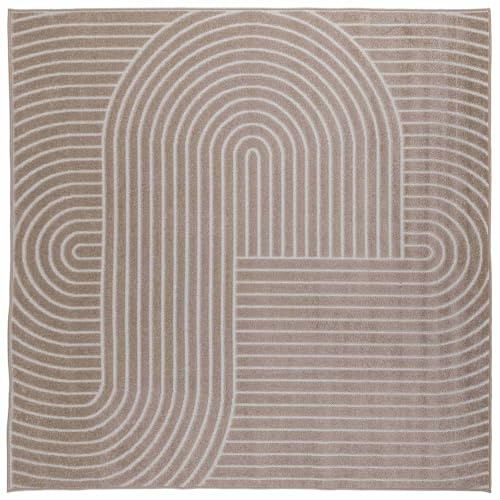 vidaXL Innen- und Außenteppich PALMERAS Beige 240 x 240 cm Polyester