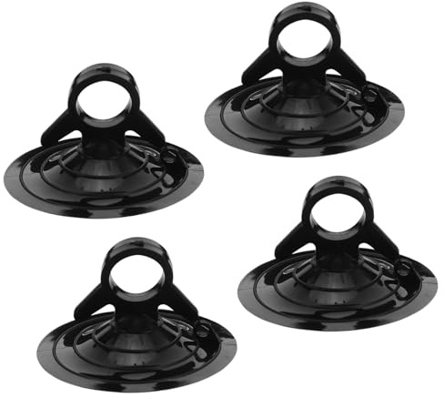 LALADEFIEE 4pcs Black 4.5cm Car Windshield Suction Cups for Front Glass Sunshade Holder, Automotive Window Hanger Hooks, Vehicle Sunshade Bracket for Dashboard and Window