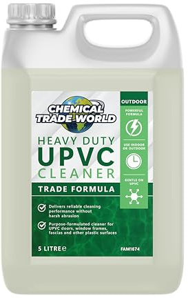 Chemical Trade World - UPVC Cleaner 5L - Hard Surface Cleaning Solution for Doors, Window Frames & Fascias - Removes Dirt, Grime & Weathering