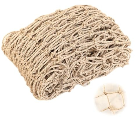 PYRUVAE Rete Piante Rampicanti, 2m X 5m Rete in Juta, Rete Balcone, Ecologica, Biodegradabile, Compostabile Für Giardino, Orto, Cetrioli, Pomodori
