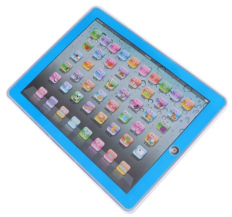 UPALDHOU Zweisprachiges Lernspielzeug, ABS-Material mit Interaktiven Modi Zum Lernen für , Englisch-Tablet für Kleinkinder mit Klappbarem Ständer für Babys, Mädchen und Jungen (Blue)