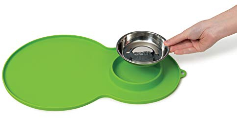 Catit Set de Table en Forme de Chat en Forme de cacahuète, Vert, 44,5 x 29 cm