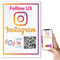 Follow Us on Instagram Aufkleber – Touchless QR-Code und NFC Tag – zweiseitiger Social Media Schaufensteraufkleber – speziell für Instagram