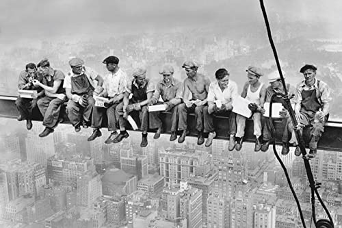 New York - Lunch on a Skyscraper - Poster Plakat Druck - Größe 91,5x61 cm + 1 Ü-Poster der Grösse 61x91,5cm